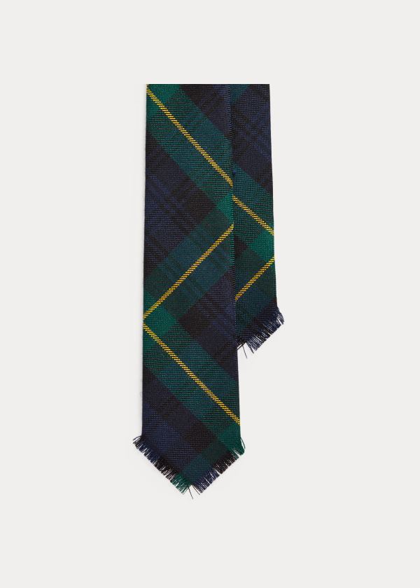 Laços Polo Ralph Lauren Fringed Tartan Wool Narrow Homem 02346-PCFX